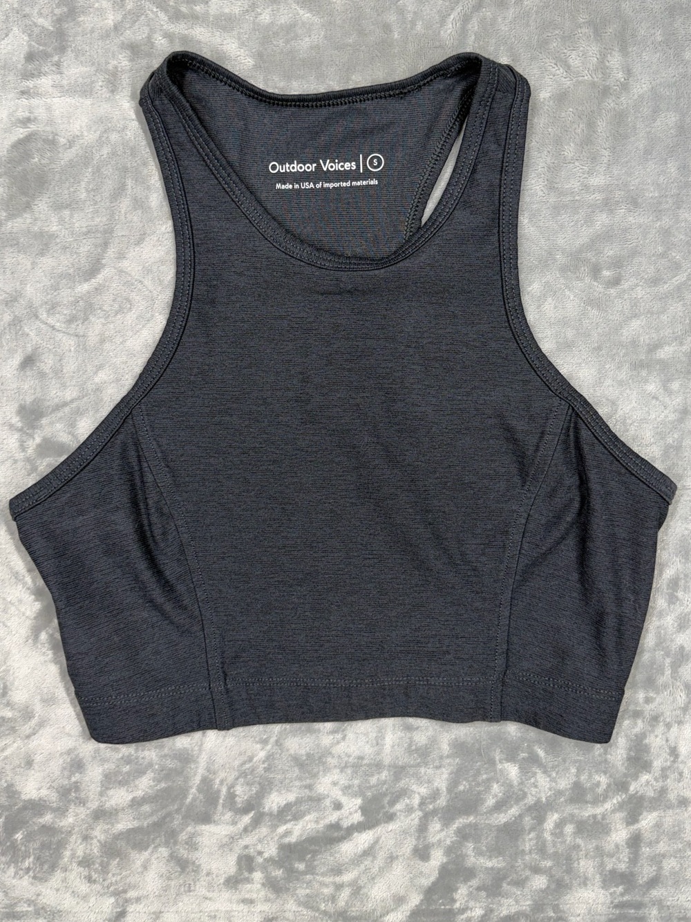 Outdoor Voices Charcoal High-Neck Crop Sports Bra